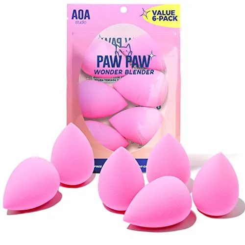 AOA Studio Collection Super Soft Pink Makeup Blender Sponges, Set of 6
