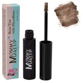 Brow Tint with Microfibers in Cool Brunette (A Cool Light Brown) Natural Looking Eyebrow Makeup, Cover Gray Hairs - Water Resistant, Clump Free, Long Lasting Tinted Brow Gel by Mommy Makeup