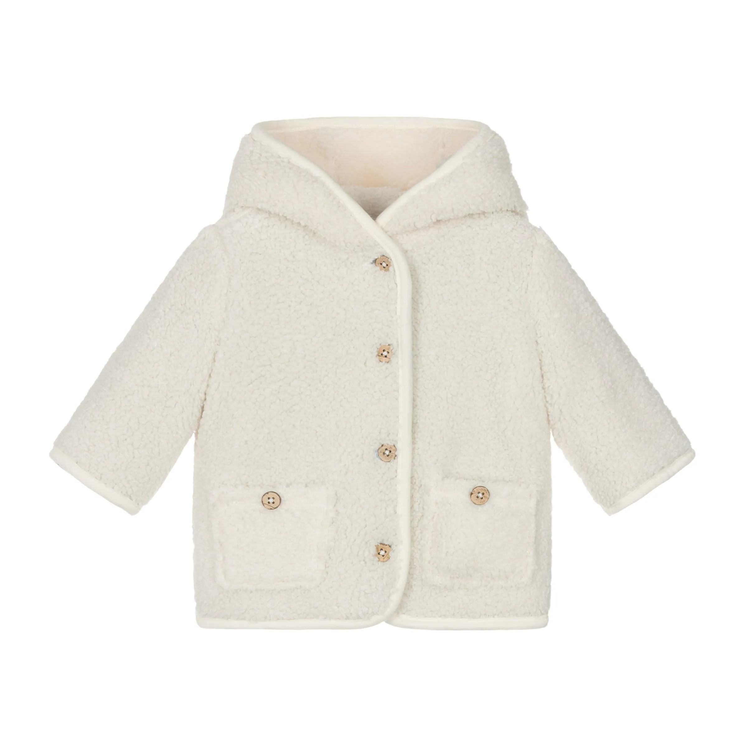 Cream Reversible Faux Shearling Coat