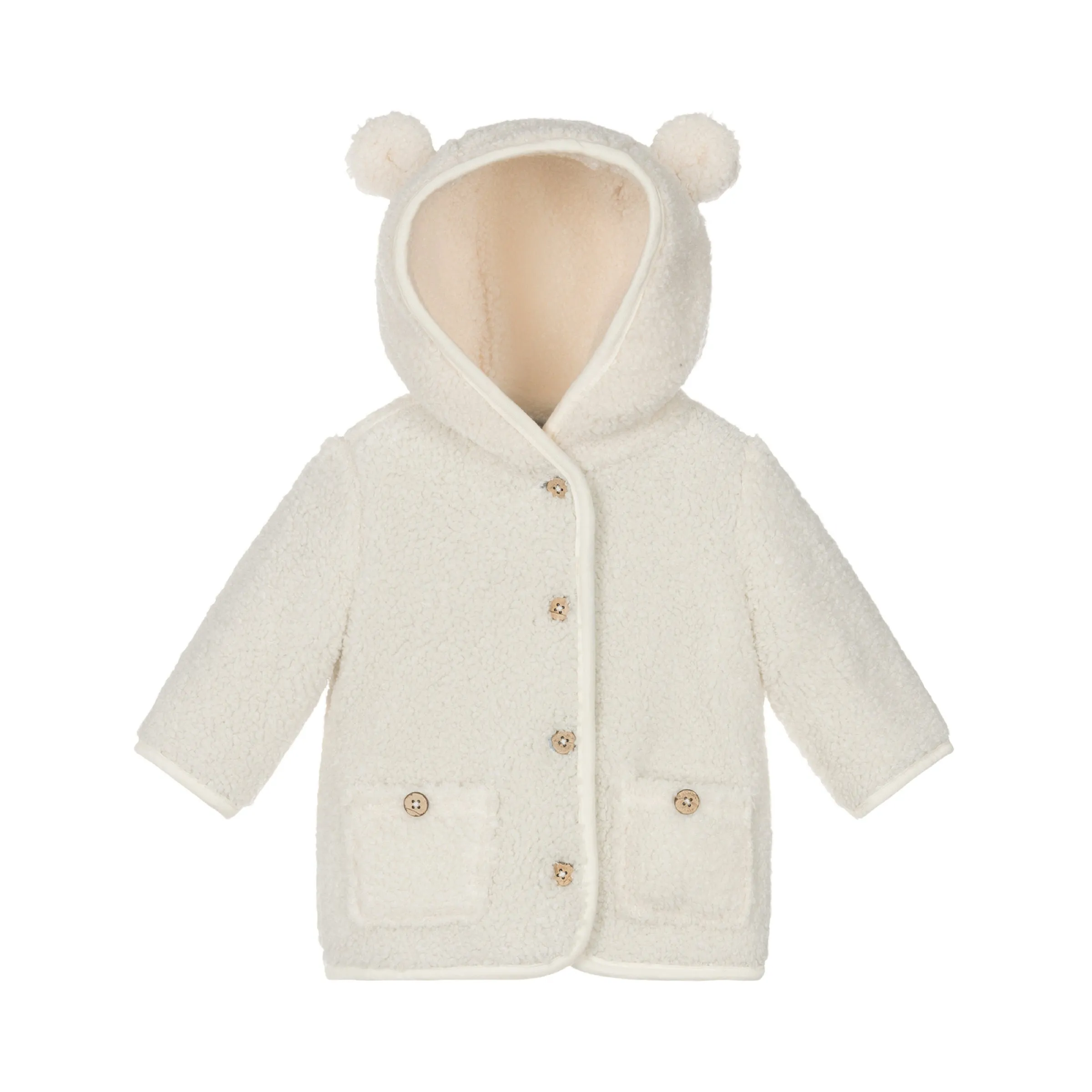 Cream Reversible Faux Shearling Coat