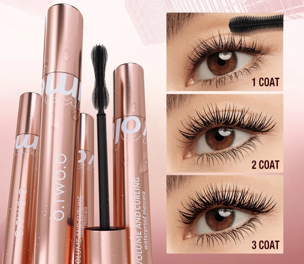 Flytonn Fall/Winter Ambiance  Mascara Waterproof 4D Silk Fiber Curling Volume Lashes Thick Lengthening  Nourish Eyelash Extension High Quality Makeup